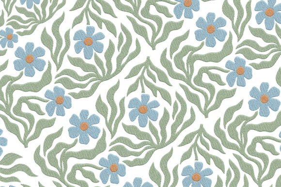 Blue Floral Embroidery Design Review