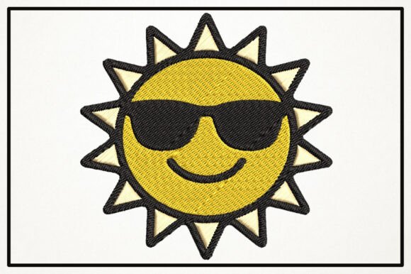 Cool Summer Sun Embroidery Design