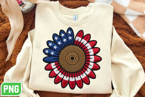 Faux Yarn Usa Embroidery Sunflower PNG Review