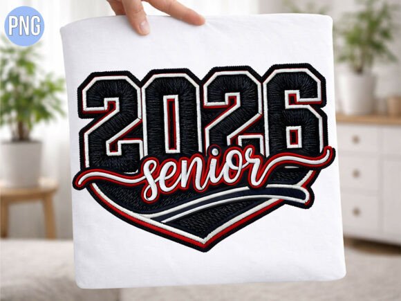 First Impressions of Senior 2026 Varsity Embroidery Style PNG