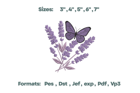 Lavender and Butterfly Embroidery