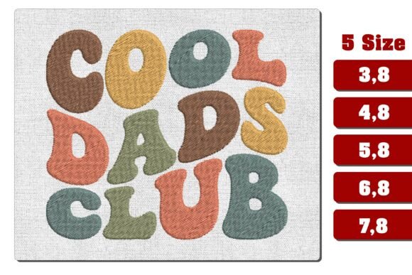Wavy Cool Dads Club Machine Embroidery
